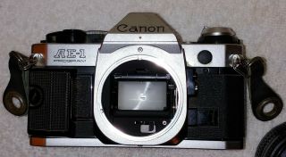 Vintage Canon AE - 1 Program 35mm SLR Camera with 50mm 1:1.  8 Lens,  strap & flash. 3