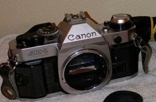 Vintage Canon AE - 1 Program 35mm SLR Camera with 50mm 1:1.  8 Lens,  strap & flash. 5