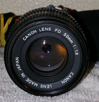 Vintage Canon AE - 1 Program 35mm SLR Camera with 50mm 1:1.  8 Lens,  strap & flash. 7