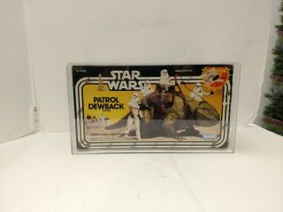 Vintage Star Wars Dewback with box,  inserts and custom acrylic case 12