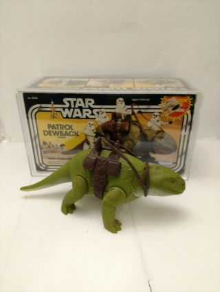 Vintage Star Wars Dewback with box,  inserts and custom acrylic case 5