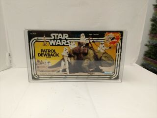 Vintage Star Wars Dewback with box,  inserts and custom acrylic case 6