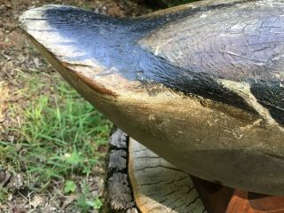 Antique vintage old wooden Early Mason Premier Mallard duck decoy 3