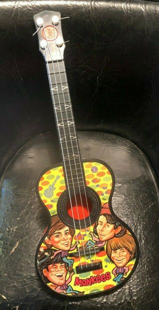 1966 Monkees Rare Vintage Plastic Mattel Raybert Guitar 20 " Long Ukulele