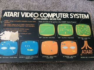 Vintage 1980 Atari Video Computer System 2600 - Box,  Games,  Controllers 4