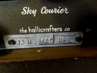 Hallicrafters Sky Courier RE - 1 3 Band Vintage Radio Rare 1940 ' s WW2 Morale Radio 7