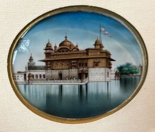 Wonderful India Miniature Painting Golden Temple Sikh Harmandir Sahib Vintage