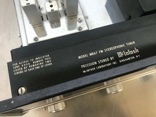 Vintage McIntosh MR - 67 FM/MPX Stereo Tube Tuner MR67 3