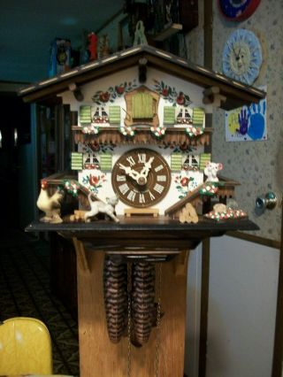 Vintage Small Chalet Cuckoo Clock Germany
