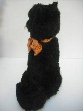 HANDSOME BLACK MERRYTHOUGHT MOHAIR SITTING CAT 1930 ' S 2