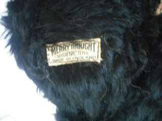HANDSOME BLACK MERRYTHOUGHT MOHAIR SITTING CAT 1930 ' S 6