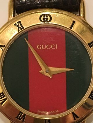 Vintage Gucci Watch 3000.  2.  L - With Gucci Leather Band.  0356037