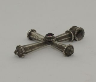 LOVELY MEDIEVAL SILVER CROSS - CIRCA 13TH/15TH CENTURY 2