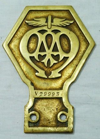 V Rare Vintage Brass Aa Motor Club Commercial C1913 Badge Thames Hospice B 115 C