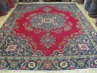 A Fantastic Old Handmade Tabriz Azerbaijan Persian Carpet (370 X 274 Cm)
