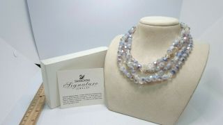 Vintage Swarovski Crystal Necklace Large Beads Pendant Silver
