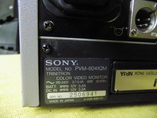 VINTAGE RETRO SONY PORTABLE PVM - 6041QM TRINITRON COLOUR VIDEO MONITOR 3