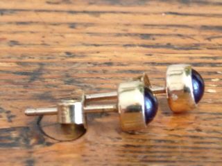 Vintage 9ct Gold Stud Amethyst Earrings 375 8