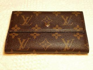 Vintage Louis Vuitton Leather Logo Trifold Wallet