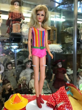1966 Mattel Barbie Tnt Francie Doll With Accessories