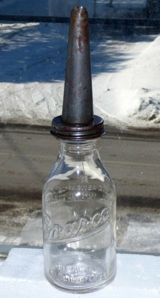 Rare Canadian EN - AR - CO 1 Imperial Quart motor oil glass bottle 2