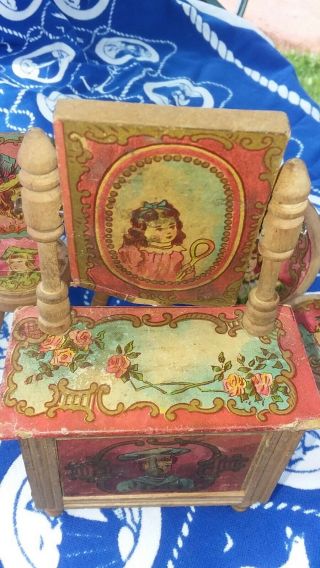 FAB Antique paper on wood doll house furniture Bliss? 494 8