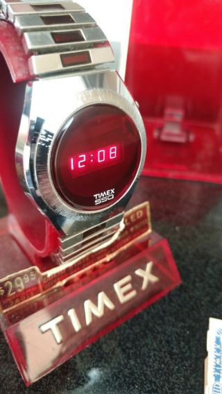 Timex Ssq Vintage Digital Led Watch Rare In Lay Band