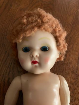 Vintage 1950 ' s Strung Vogue Ginny Doll with Caracul Red Hair,  no clothes 2