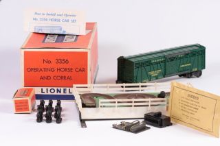 Lionel 3356 Vintage O Gauge Type I Santa Fe Operating Horse Car And Corral