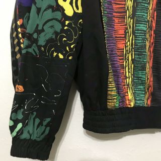 Vintage 90s Jams World bomber jacket medium neon hawaii all over print surf 80s 3