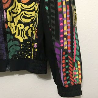 Vintage 90s Jams World bomber jacket medium neon hawaii all over print surf 80s 5