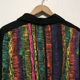 Vintage 90s Jams World bomber jacket medium neon hawaii all over print surf 80s 7