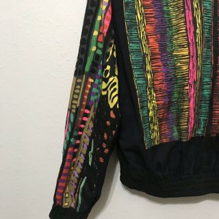 Vintage 90s Jams World bomber jacket medium neon hawaii all over print surf 80s 8