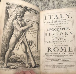 1660 Antique Italian History Book " Italy: Geography And History "