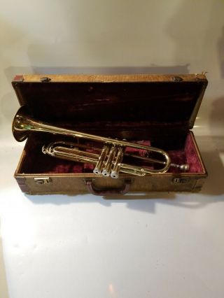 Vintage Conn Director Trumpet,  Stars,  Mouthpiece,  Case,  Montpelier Vt,  900116