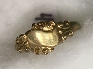 Antique Victorian Yellow Gold Blank Signet Baby Ring