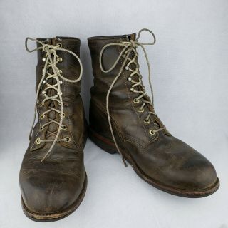 Chippewa Vintage Mens Logger Lace Up Brown Leather Made In Usa Boot 9d