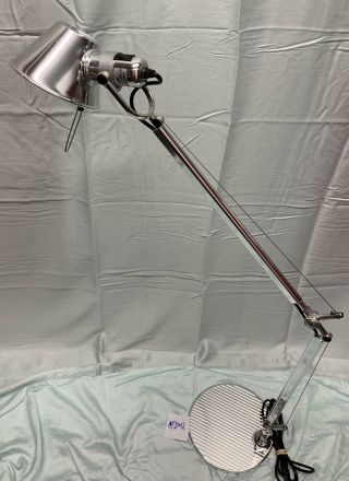Vintage Artemide Tolomeo Full Size Desk Lamp W/ Base Silver (at1002)