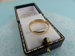 Vintage 22ct 22carat Gold Plain Wedding Band Ring 4mm size P 1939 2