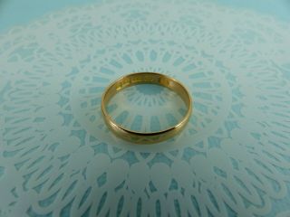 Vintage 22ct 22carat Gold Plain Wedding Band Ring 4mm size P 1939 5