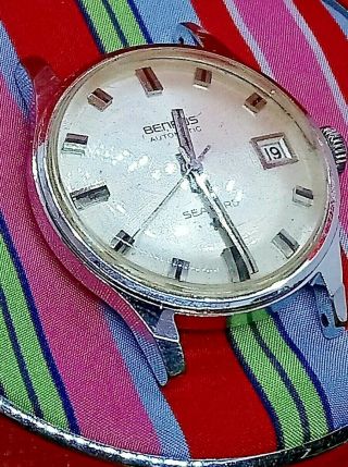 Vintage 1960s Eta 2622 Automatic Wristwatch Stainless Steel Waterproof Case