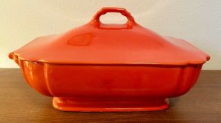 Vintage Riviera Red Covered Casserole Dish from Homer Laughlin 2