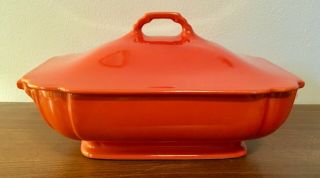 Vintage Riviera Red Covered Casserole Dish from Homer Laughlin 4