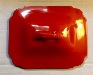 Vintage Riviera Red Covered Casserole Dish from Homer Laughlin 8