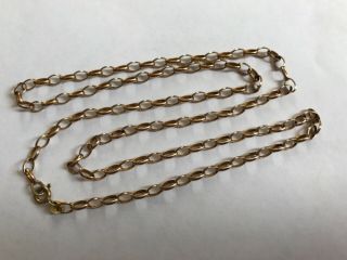 Vintage 9 Ct Gold Chain Necklace.  Length 24”.  3.  7 Grams.
