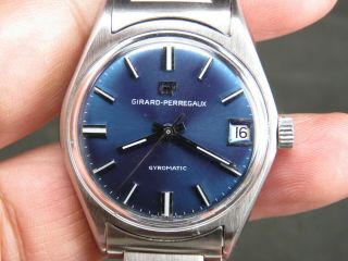 Vintage Girard - Perregaux Stainless Steel Swiss Made Date Automatic Mens Watch