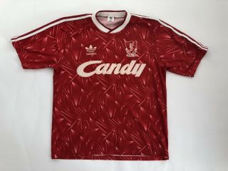 Vintage Very Rare Liverpool Football Shirt 1989 Maglia Calico Candy