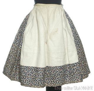 Vintage Slovak Folk Costume Skirt Ethnic Print Carpatho - Rusyn Peasant Antique