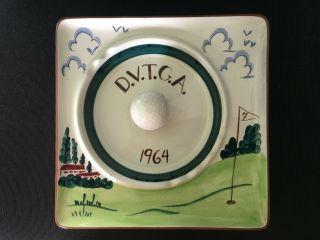Vintage 1964 Stangl Pottery Dvtga Golf Golfers Ashtray