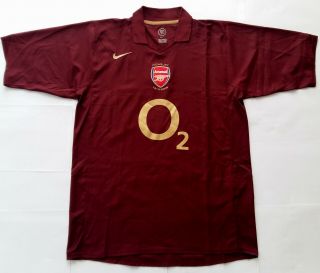 Rare Arsenal 2005 O2 Vintage Nike Home Red Current Shirt Jersey Maglia 2006